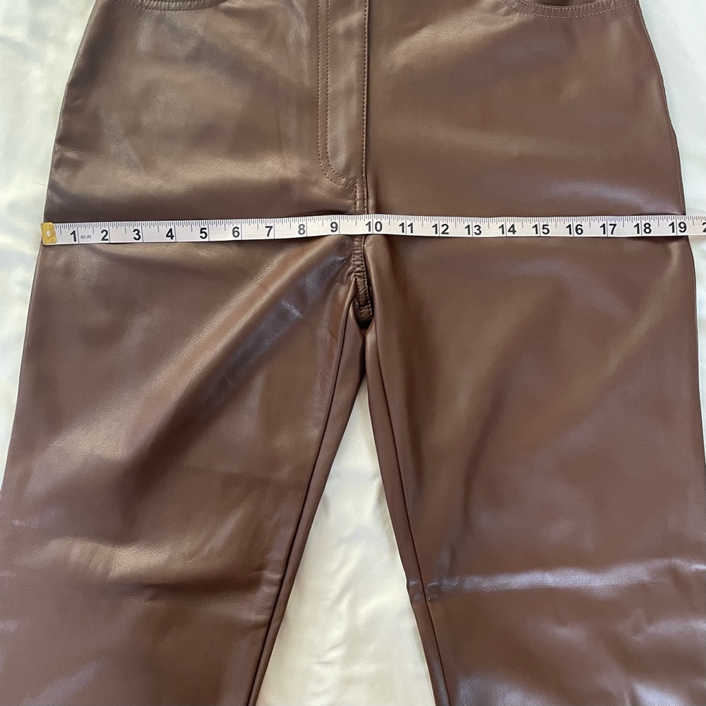 NEW Oak + Fort Faux Vegan Leather Pants Slim High Rise NWT - Picture 11 of 12